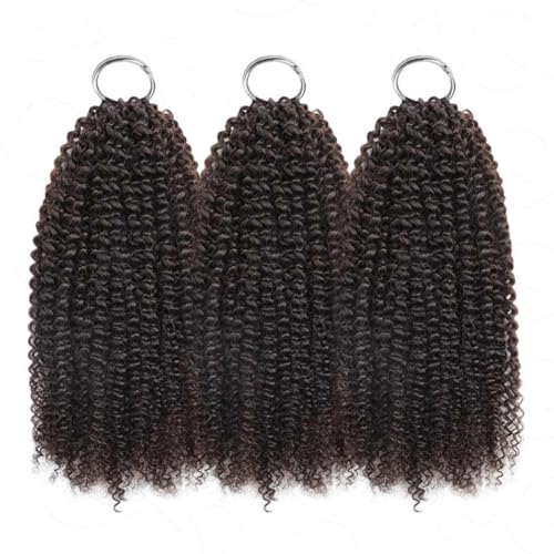 QVR Crochet Braiding Human Hair Bulk Pre Looped Afro Kinky V Bulk for Kinky Twist Ombre 24 inch 56 Gram Per Pack Natural Black Color
