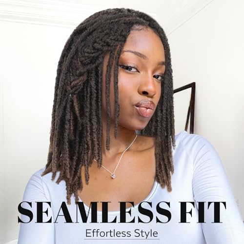 WIGNEE 140 Strands Faux Locs Crochet Hair Bundle Short Faux Locs Pre-Looped Soft Locs Dreadlock Crochet Hair 7 Packs Pre-Twisted Crochet Hair for Black Women(1B/30)