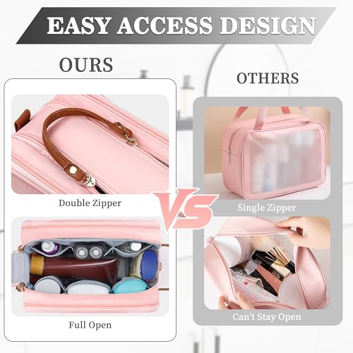 YOOLIFE Travel Toiletry Bag - Toiletry Bag for Men Women | Personalized Gifts for Women Me, Travel Essentials Toiletries Water Resistant Dopp Kit Letter A Black
