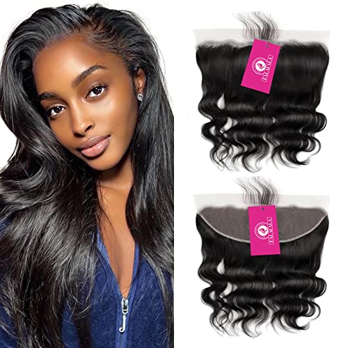 Body Wave Frontals 13x4 Ear to Ear Transparent Swiss Lace Pre Plucked Virgin Real Human Hair Frontals Bleached Knots Natural Hairline Frontal Only 14 Inch