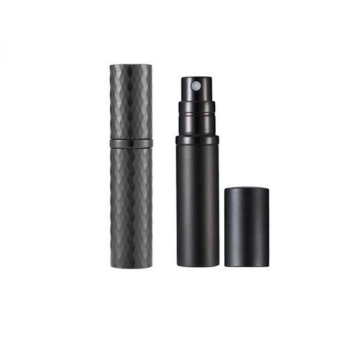 YEEJOK Refillable Perfume Atomizers, Pefume Spray Bottles, 2 Pack 5ml Portable Mini Cologne Scent Pump Case Container for Men and Women-Black+Black