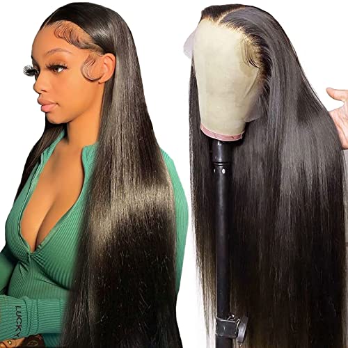 30 Inch 13x6 Lace Front Wigs Human Hair 15A Straight HD Lace Frontal Wigs Human Hair for Black Women Glueless Wigs Pre Plucked with Baby Hair Natural Hairline