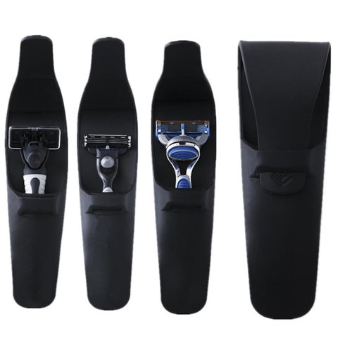 Beaupretty 3 Pcs Silicone Razor Travel Case for Men Portable Shaver Storage Box Compatible with Safety and Mach 3 Razors Lightweight Protective Cover for Travel and Home