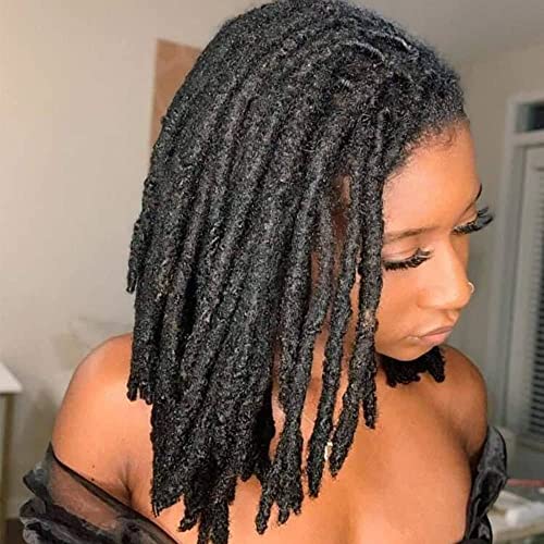6 Inch 100 Strands Real Human Hair Dreadlock Extensions, Can Be Dyed/Bleached/Curled, Permanent, Handmade, 0.6cm Width
