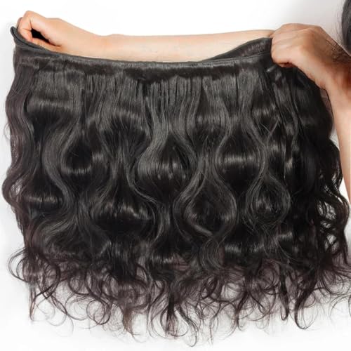 Douyin Brazilian Body Wave 4 Bundles Human Hair 22 24 26 28 Inch 12A 100% Unprocessed Virgin Human Hair Weave Bundles Deal Natural Black Color (22 24 26 28)