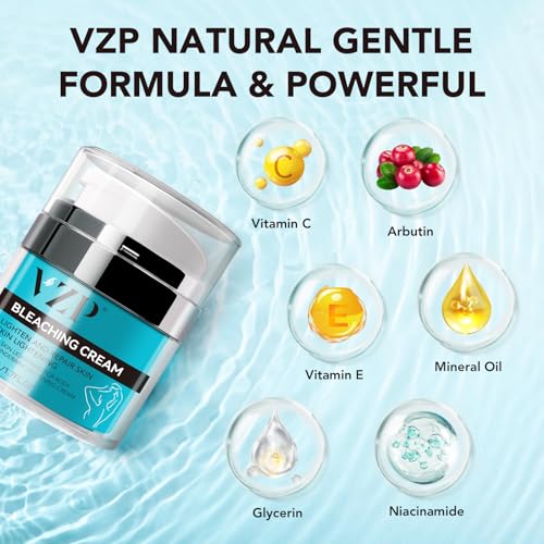 Skin Bleaching Cream, Skin Lightening for Intimate Areas, Moisturizing Cream Contain Vitamin C for Underarm, Armpit, Knees, Elbows, Inner Thighs and Bikini Area (1.7 Fl Oz)