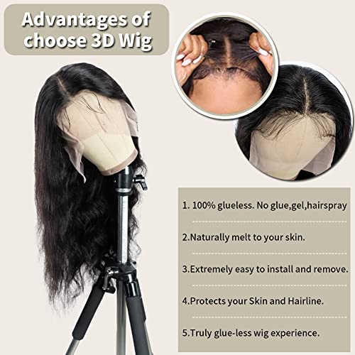 Spotlight 13x4 HD Lace Front Wig Human Hair,180% Density Transparent Body Lace Frontal Wig,Pre Plucked with Baby Hair - 3D Lace (26 inch)