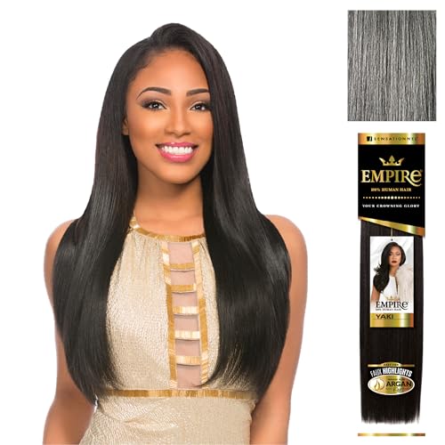 Sensationnel Empire yaki human hair - Tangle Free Weaving for Quick Weave and Sew in Styles for Faux Highlights and Fauxmiddlepart Leave Out - 1 Pack (10 inch, M51)