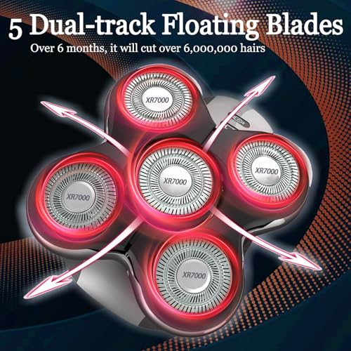 2 Pack Blade Pro Replacement Head Compatible with Remington Balder Pro XR7000, 5 Dual Track Shaver Heads for a Smooth and Close Shave with No-Irritation.