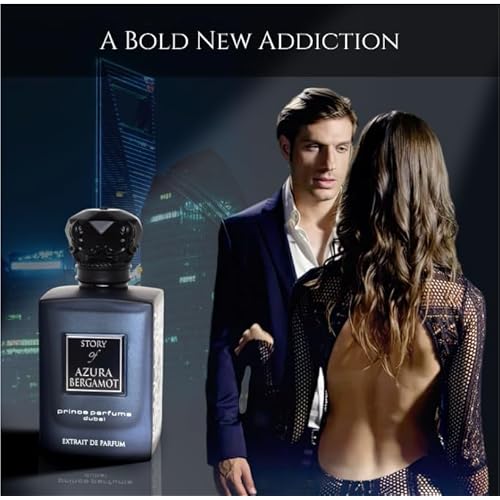 Prince Parfums Dubai ? Story of Azura Bergamot ? Men¡¯s Extrait de Parfum 3.4 Ounces ? Luxury Cologne with Grapefruit, Bergamot, Sandalwood & Vetiver ? Fresh, Bold & Long Lasting Fragrance