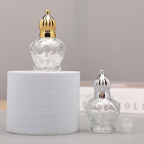 Alunsito Roll On Glass Bottles 6 Pack Mini Empty Perfume Bottles Leak-Proof DIY Container with Crown Cap Glass Roller Bottles For Essential Oils Cosmetics Sunscreen Moisturizer