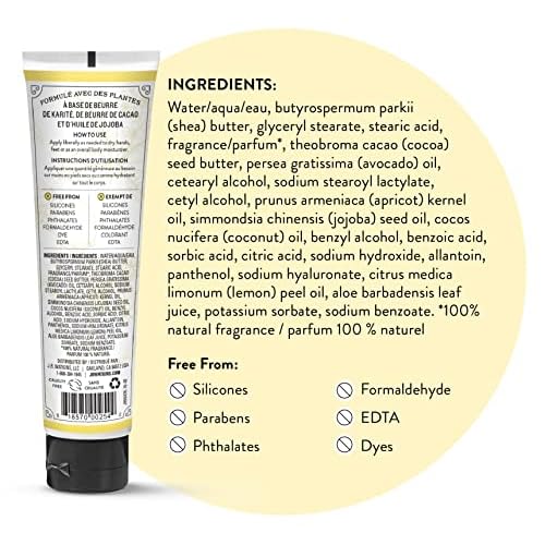 J.R. Watkins Natural Moisturizing Hand Cream, Hydrating Hand Moisturizer with Shea Butter, Cocoa Butter, and Avocado Oil, Cruelty Free, 3.3oz, Lemon Cream, 3 Pack