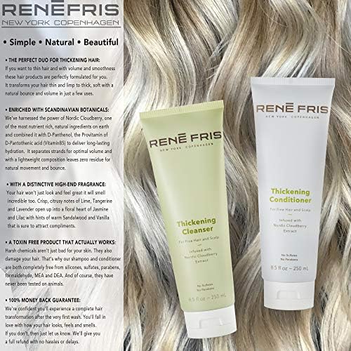 RENEFRIS Thickening Shampoo and Thickening Conditioner 250ml – Volumising 2-in-1 Shampoo and Conditioner for Fine Hair, Sulfate and Paraben Free, Promotes Natural Growth and Maximum Fullness 8.5 FL oz