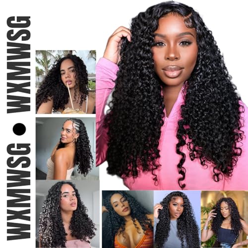 Knotless Pre-Separated Water Curly Human Hair Feather Crochet Hair Extensions Spirally Curly Classic Lightweight Reusable Crochet Hair Extensions Natural Color 20inch 120g