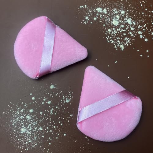 9 Pcs Pink Triangle Powder Puff Makeup Puff:Powder Puff Face Triangle for Loose Powder Cosmetic Foundation Makeup Sponge Beauty Blender