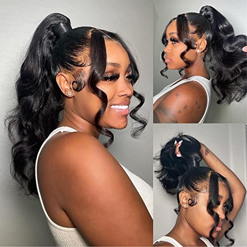 360 Body Wave Lace Front Wigs Human Hair Full Lace Wigs Pre Plucked with Baby Hair Natural Color 360 HD Lace Front Wigs 180% Density 26Inch