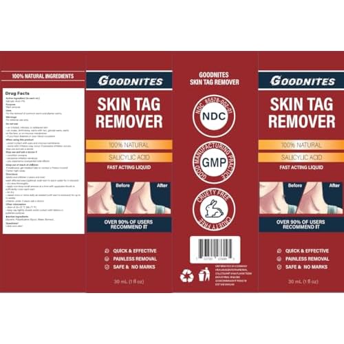 Goodnites Skin Tag Remover, Fast-Acting Gentle Salicylic Acid Formula Skin Tag Removal, Suitable for Neck, Underarms, Groin, Trusted by The Whole Family, 1 PCS