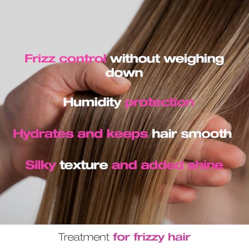 abril et nature - Professional Anti-Frizz Hair Care Set - Hydrates and Maintains Smooth Hair - Shampoo, Conditioner, and Serum Pack for Frizzy Hair - Softer and Shiner Hair - 550 ml/18,59oz