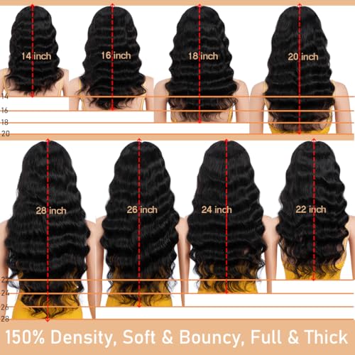 Lace Front Wigs Human Hair Loose Body 13x5x1 Lace Frontal Wigs for Women 26inch 150% Density Glueless Brazilian Body Wave Real Human Hair Wig with Baby Hair Pre Plucked