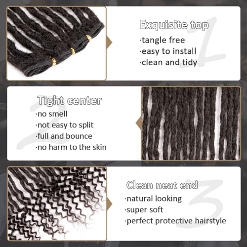 Originea 0.6cm Thickness 100% Real Human Hair Dreadlock Extensions curly ends Handmade Permanent loc Extensions Bundles Can Be Dyed Bleached Curled Twisted (1B#, 14 Inch 60 Strands)
