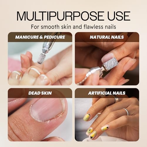 100 Pieces Large Nail Sanding Bands Professional Nail Manicure Great Fit for Nail Drill Bits for Acrylic Nails (240 Grit, Zebra)