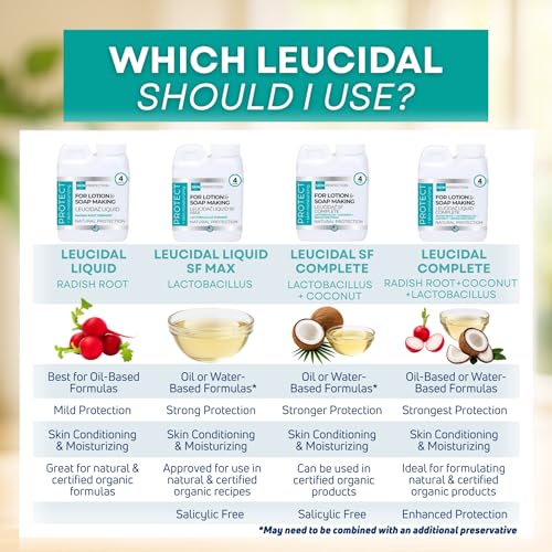 Skin Perfection Leucidal SF Complete Advanced Protection Natural Preservative Alternative Lactobacillus Coconut Soap, Skincare, Cosmetics, and Lotion Making 16 ounce