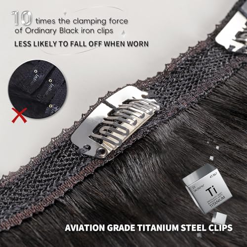TRIIPPY Raw Hair Clip in Extensions Deep Wave - Triple Lifespan Virgin Hair, 20 Inches - Keep Texture & Smooth After Multiple Washes - 100% Indian Hair