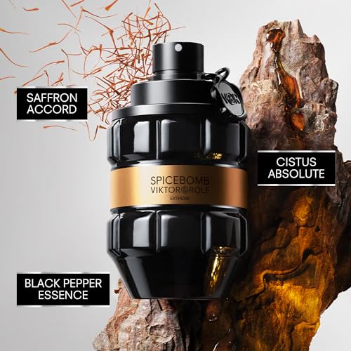 Viktor&Rolf - Spicebomb Eau de Toilette Extreme Men's Cologne Set - Woody & Spicy - With Notes of Citrus & Tobacco - 3 Fl Oz & 0.3 Fl Oz