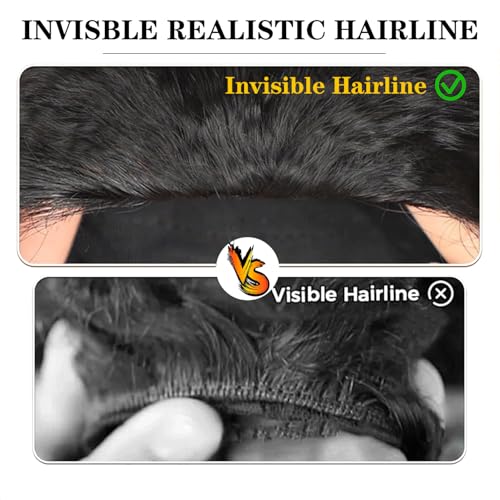 200 Density Kinky Straight Half Wig Human Hair 20 Inch,Yaki Straight 3 In 1 Seamless Flip Over Half Wigs Human Hair Wear Go Glueless Beginner Friendly Curly Half Wig Drawstring Headband Wig for Women