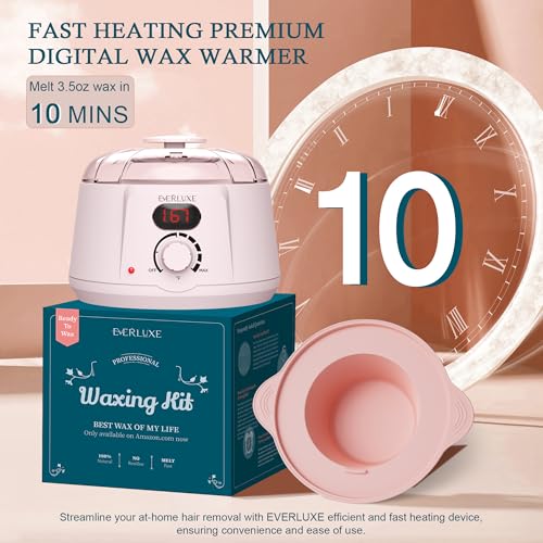 Waxing Kit for Women Hair Removal with Silicone Wax Warmer Liner, Digital Waxing Machine Hard Wax Kit for Full Body, Arms, Legs, Face, Bikini, Brazilian Wax Kit for Women Men Sensitive Skin