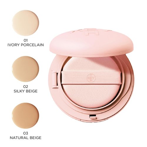 KEYTH SILKY FIT COVER CUSHION #02 SILKY BEIGE (15G, 0.52 OZ.) / Porcelain-smooth, Long-Lasting, Lightweight, Flawless Coverage, Velvet Finish, Cynanchi Radix Extract, Ha-dong Rice Extract