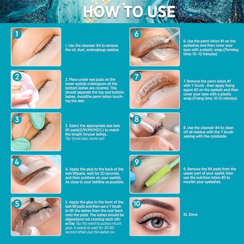 Lash Lift Kit for Eyelash Perm: Natural Lash Curling & Lifting - Salon Quality DIY Instructions Eyelash Lift Kit at Home