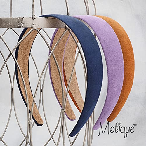 Motique Accessories 1 Inch Wide Suede Like Headband Solid Hair band for Women and Girls (Red)