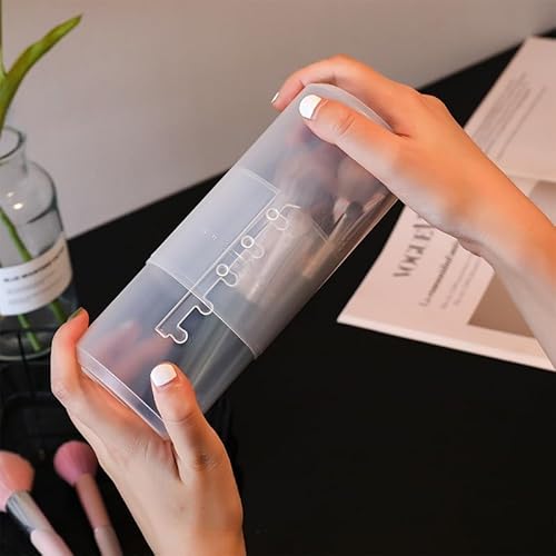 Retractable Makeup Brush Holders, Clear Plastic Travel Makeup Brush Cup with Lid, Portable Cosmetic Brush Organizer Container, Dustproof Brushes Storage Case for Women Make-up Artist, 1pc