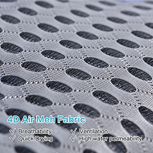 OMYSTYLE Bath Pillow for Tub, Quick Dry & Extra Thick Bathtub Pillow for Head Neck and Back Support, 4D Air Mesh with Powerful Suction Cups, Dark Grey