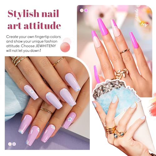 JEWHITENY 45PCS Gel Nail Polish Kit with U V Light LED Nail Lamp 40 Colors Set Manicure Nail Gel Kit