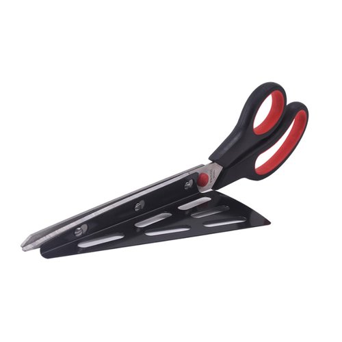 AEITOTT Pizza Scissors, Non-Stick Pizza Scissors with Firm Grip Base, Stainless Steel Pizza Scissor Cutter, Food Grade Pizza Cutter, Food Slicer & Pizza Server, Durable, Safe & Mess Free