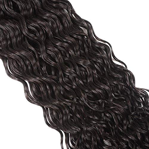 10A Water Wave Bundles with Closure (26 28 30+20) Wet and Wavy Brazilian Virgin Human Hair 3 Bundles with 4x4 Lace Closure with Baby Hair Free Part 1B# Curly Wave Human Hair Extensions