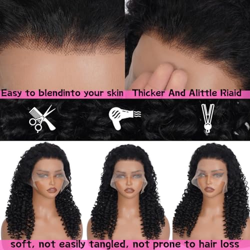 32 Inch Deep Wave Lace Front Wigs Human Hair 13x6 HD Lace Front Wigs Pre Plucked 200% Density Glueless Wigs with Baby Hair Deep Curly Wig for Women