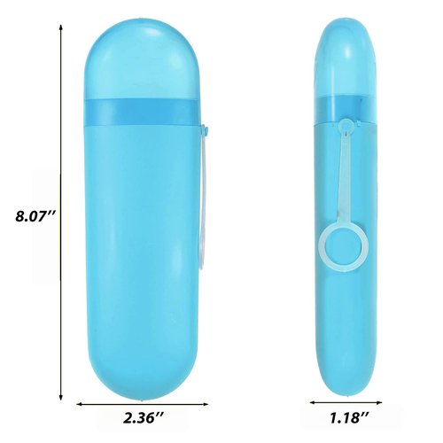 YKuzLx 2 Packs Toothbrush Travel Case, Portable Toothbrush Case with Ventilation Hole for Travel, Plastic Toothbrush Holder Travel Size for Business Trip, School, Camping, Home - Purple+Blue