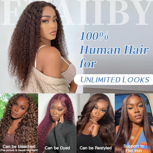 Chocolate Brown Bundles Human Hair 18 20 22 Inch Brazilian Color 4 Deep Wave Bundles Human Hair Unprocessed Breezy Wave Virgin Hair for Black Women with Silky Texture & Quick Weave
