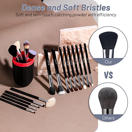 Makeup Brushes BS-MALL Premium Synthetic Foundation Powder Concealers Eye Shadows Makeup 18 Pcs Brush Set, Black Color with Case