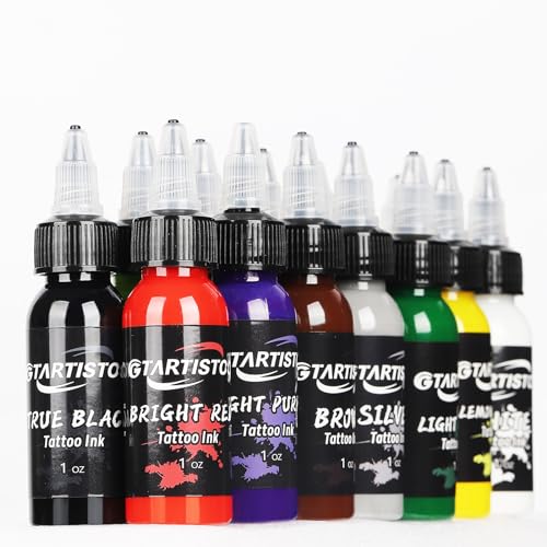 Tattoo Ink Set Professional 14 Colors 1oz (30ml) Vegan-Friendly Pigment Tattoo Ink Supplies