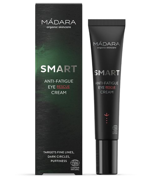 MÁDARA Organic Skincare | SMART Anti-Fatigue Eye Rescue Cream - 15 ml, With a Smart Antioxidant Complex, Natural Aescin And Caffeine, 100% Natural Origin, Vegan, Ecocert Certified