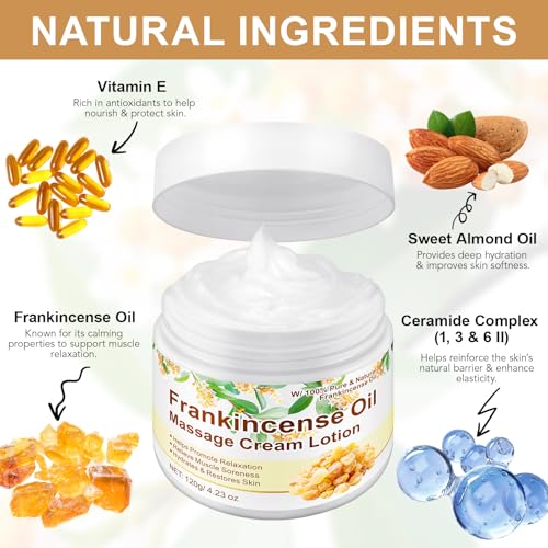 Vitality Frankincense Balm 4.23 fl.oz, Deep Moisturizing Frankincense Cream for Face, Reduces Fine Lines & Wrinkles, Soothes Irritated Skin, Face Anti-Aging Anti-Wrinkles Hydrates Frankincenses Balm