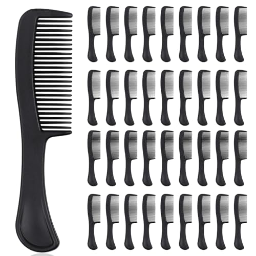 Black Combs in Bulk Individually Wrapped Disposable Comb Plastic Pocket Size Women Men Hair Combs for Home Homeless Hotel Shelter Charity Church Travel Nursing Hair Accessories 5.9 Inch (300 Pack)