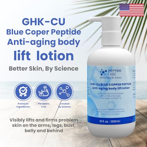 Copper Peptide & Hyaluronic Acid - Body Lotion - Anti-Aging, Skin Firming & Hydrating Formula, 10 Fluid Ounce