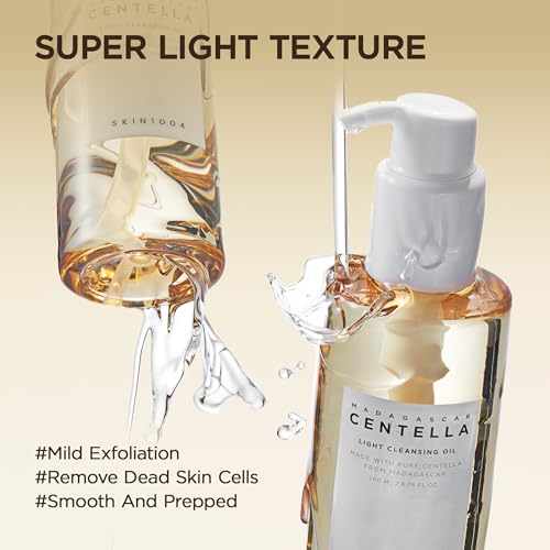 SKIN1004 Madagascar Centella Light Cleansing Oil 6.76 fl.oz, 200ml | Gentle Oil Cleanser for Face, Korean Facial Cleanser, Double Cleansing