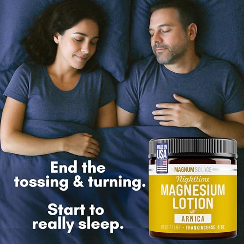 Nighttime Magnesium Lotion with Arnica ? Soothing Relief & Relaxation, Highly Concentrated Magnesium for Muscles & Joints ? Apply to Legs or Feet Before Bed ? Skin-Friendly