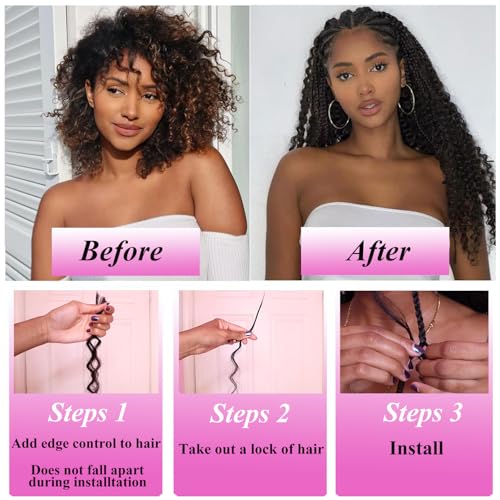Human Braiding Hair 2 Bundles 100g 24 Inch Deep Wave Bulk 100% Human Hair for Braiding No Weft 12A Brazilian Virgin Human Hair Extensions for Boho Braids Natural Black
